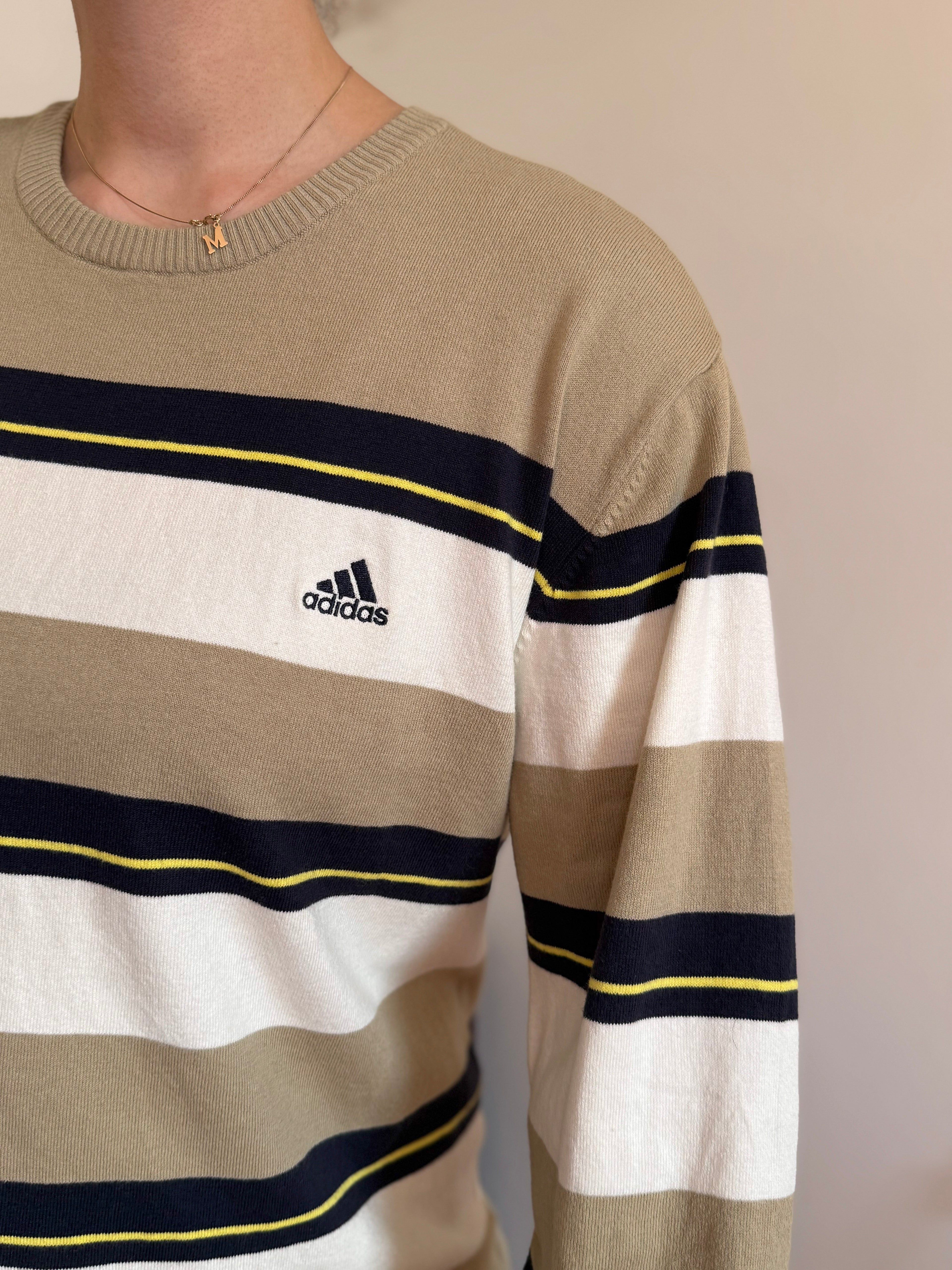Adidas Round Neck Knit Sweater 80% Cotton