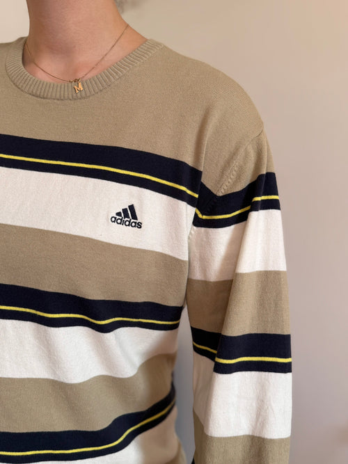 Adidas Round Neck Knit Sweater 80% Cotton