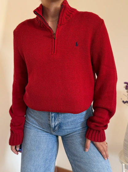 Ralph Lauren 1/4 Zip Neck Knit Sweater