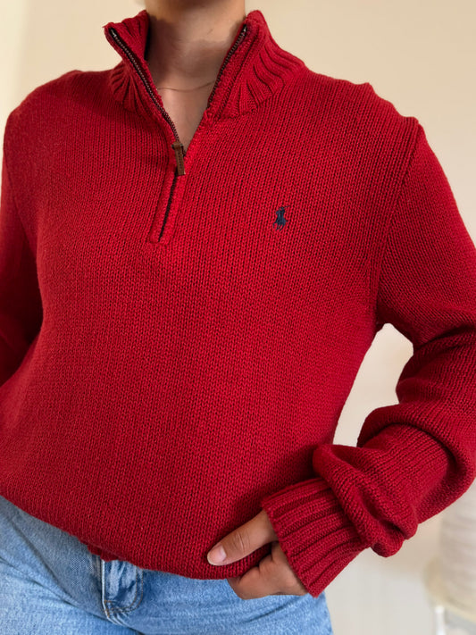 Ralph Lauren 1/4 Zip Neck Knit Sweater