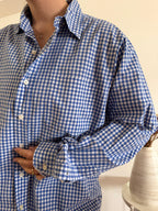 Ralph Lauren Shirt Classic Fit Plaid Blue 100% Cotton