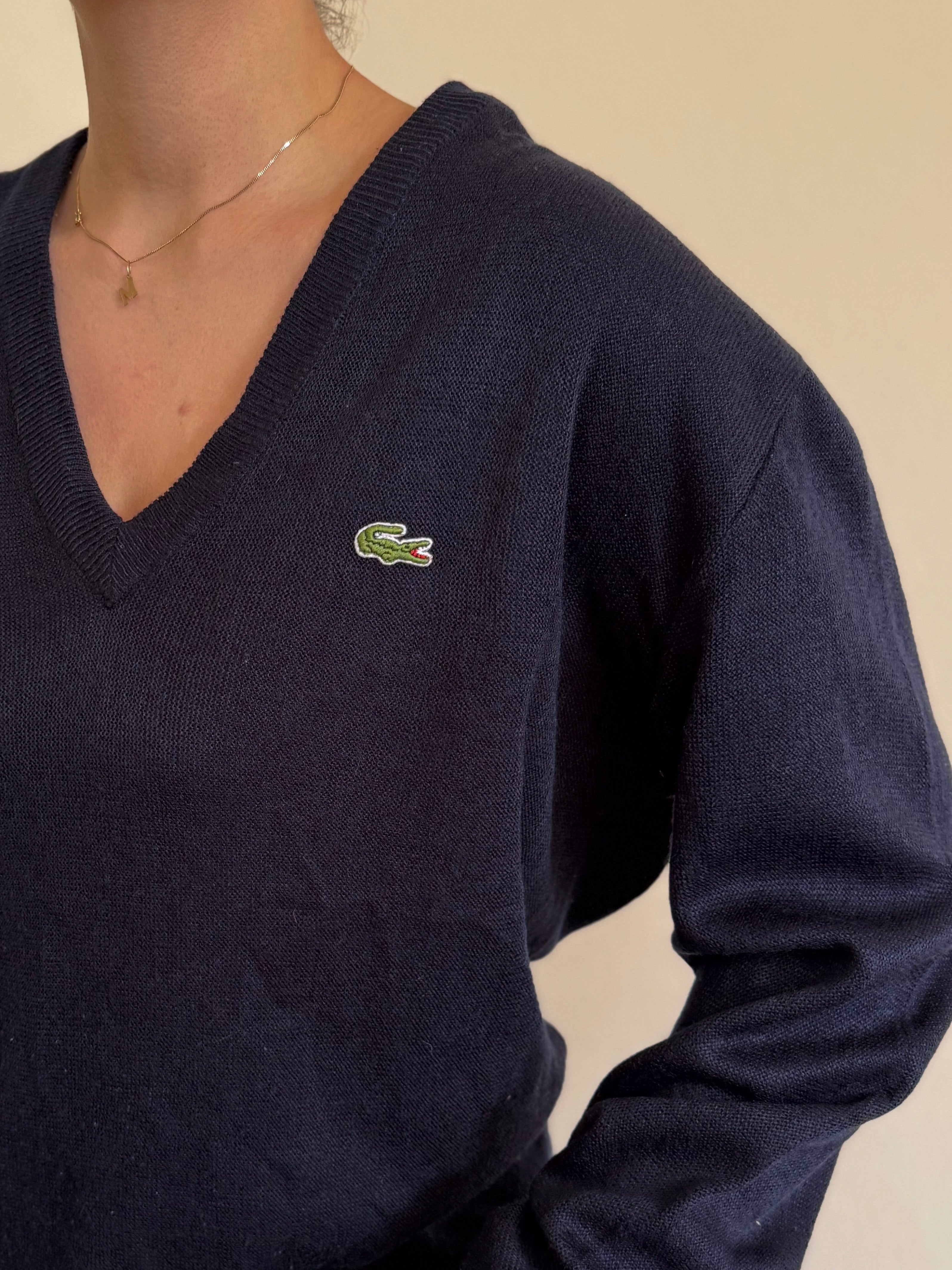 Lacoste V-Neck Knit Sweater 100% Acrylic