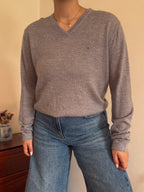 Calvin Klein V-Neck Knit Sweater Italian Merino Wool