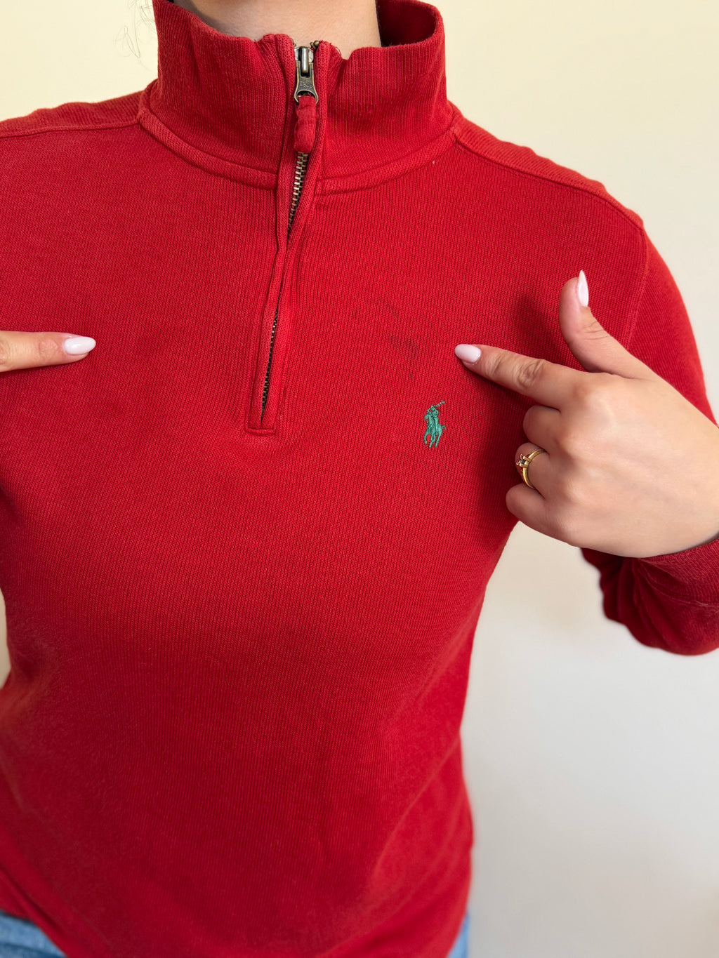 Polo Ralph Lauren 1/4 Zip Neck Sweater 100% Cotton