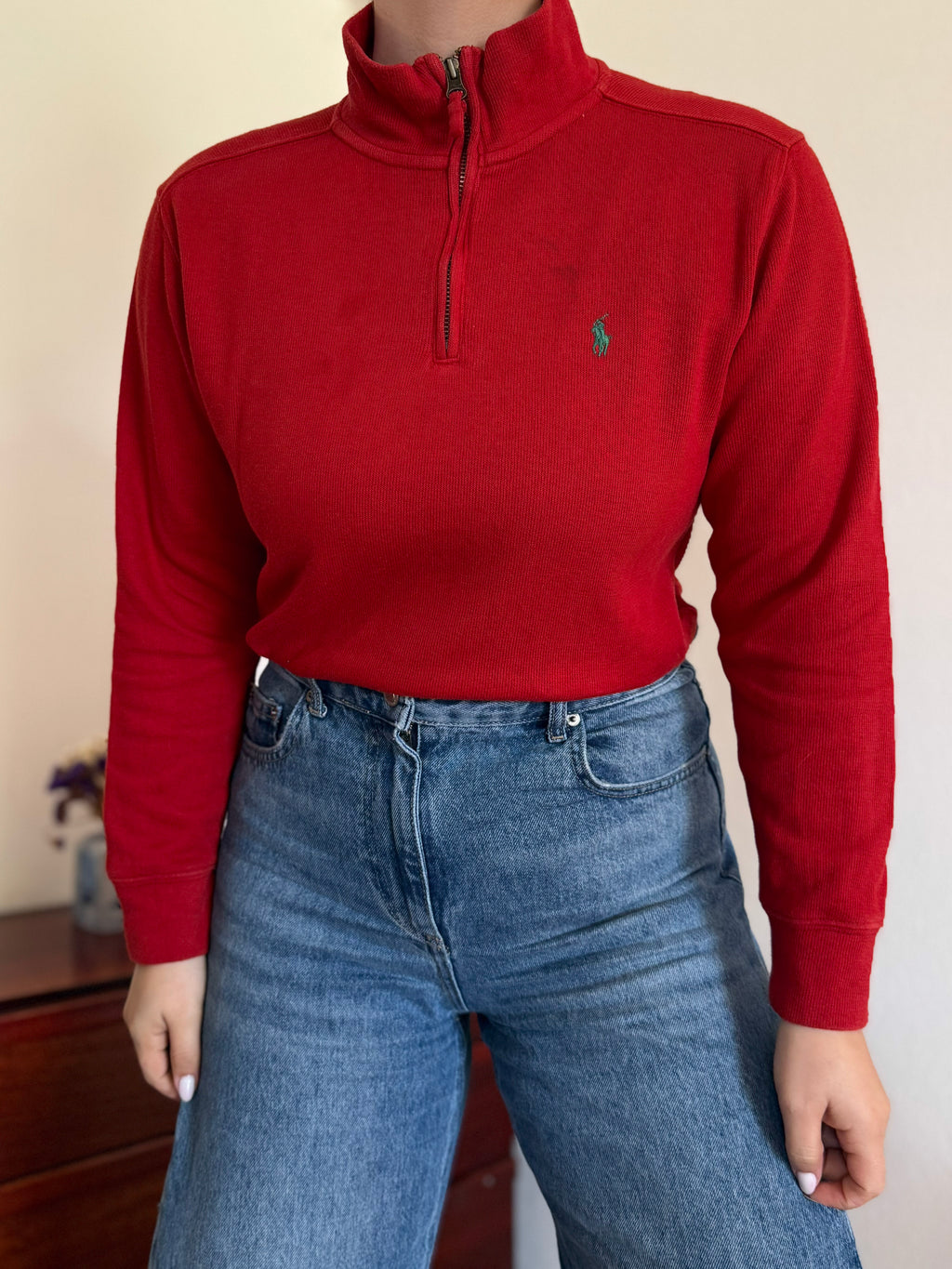 Polo Ralph Lauren 1/4 Zip Neck Sweater 100% Cotton