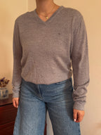 Calvin Klein V-Neck Knit Sweater Italian Merino Wool