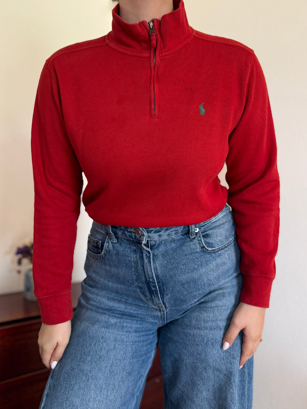 Polo Ralph Lauren 1/4 Zip Neck Sweater 100% Cotton