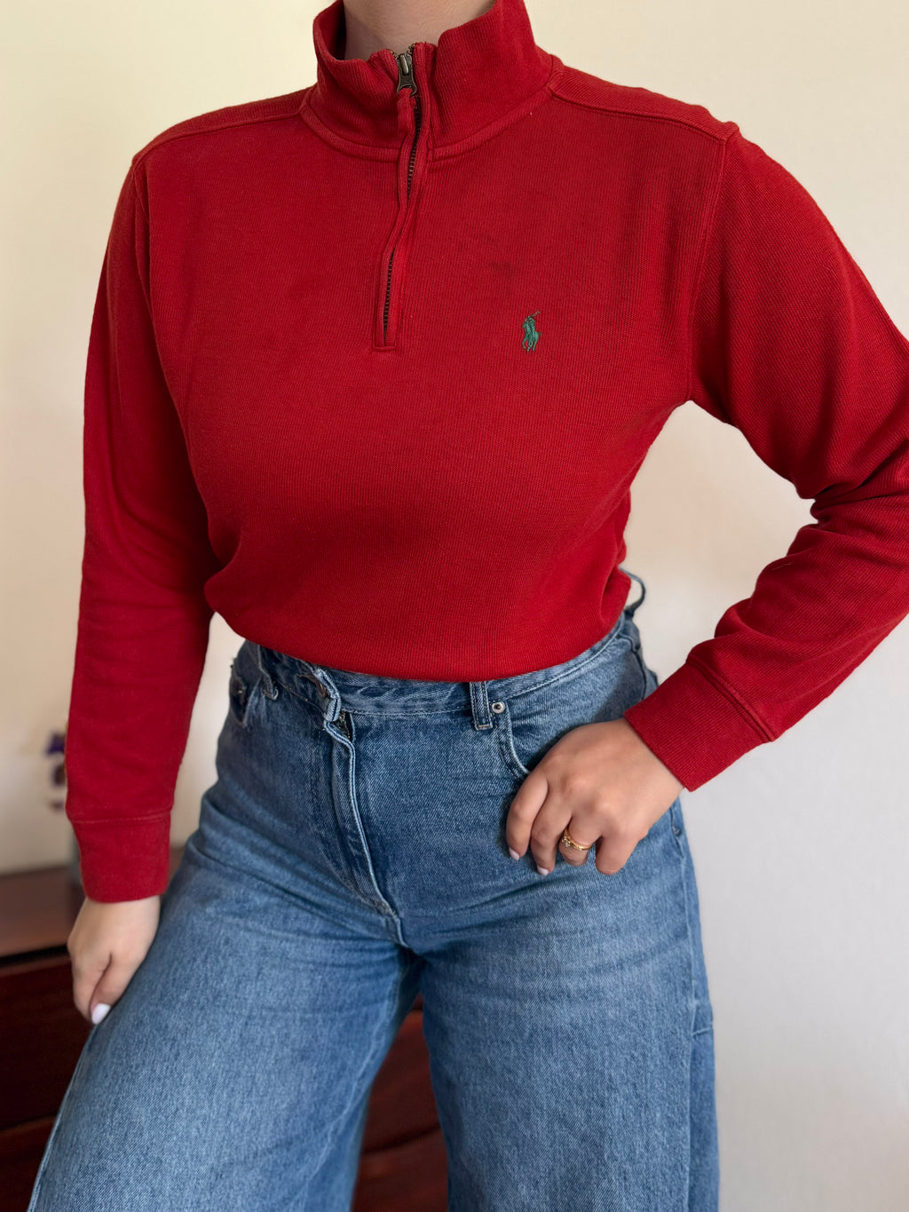 Polo Ralph Lauren 1/4 Zip Neck Sweater 100% Cotton