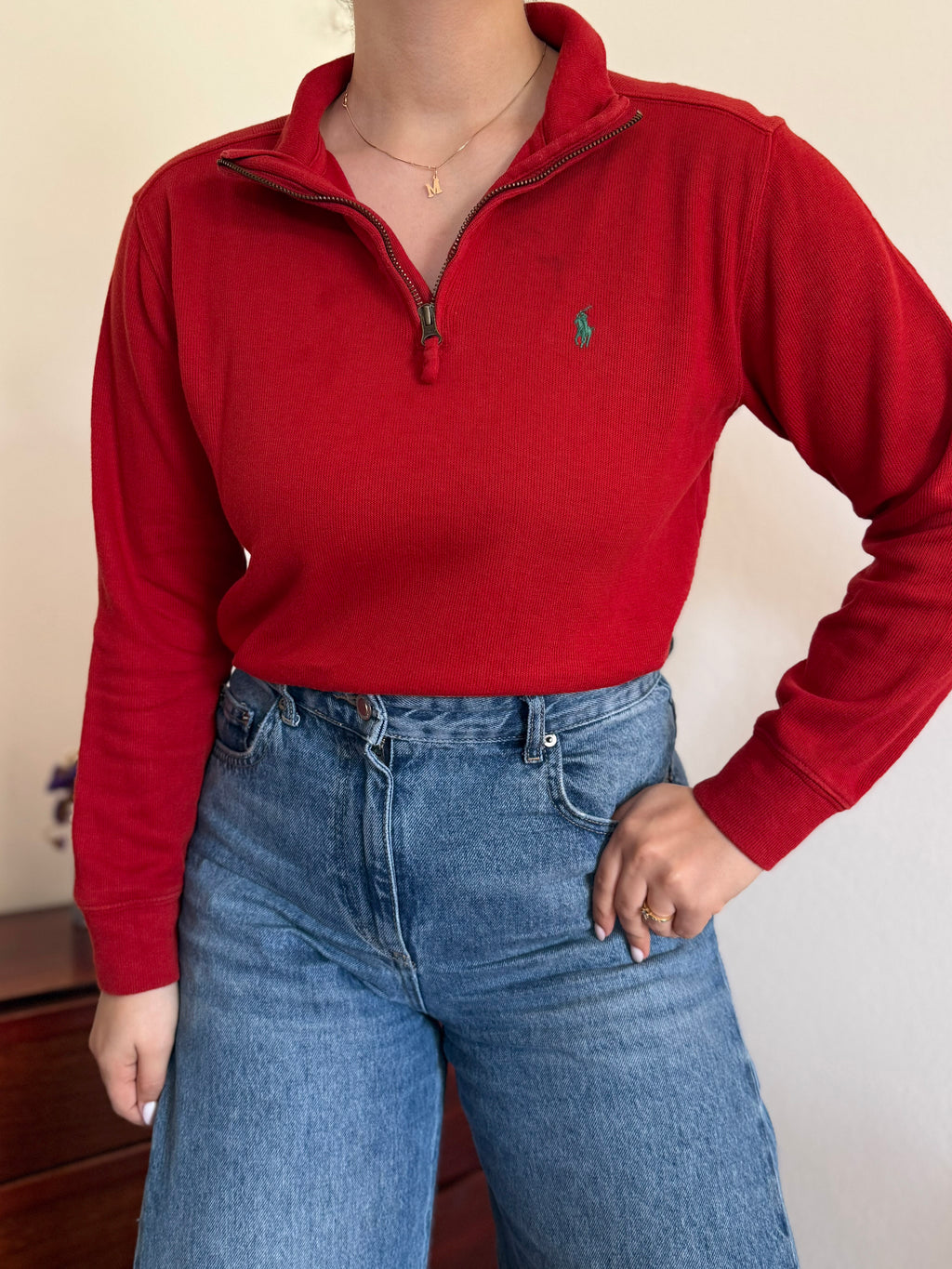 Polo Ralph Lauren 1/4 Zip Neck Sweater 100% Cotton