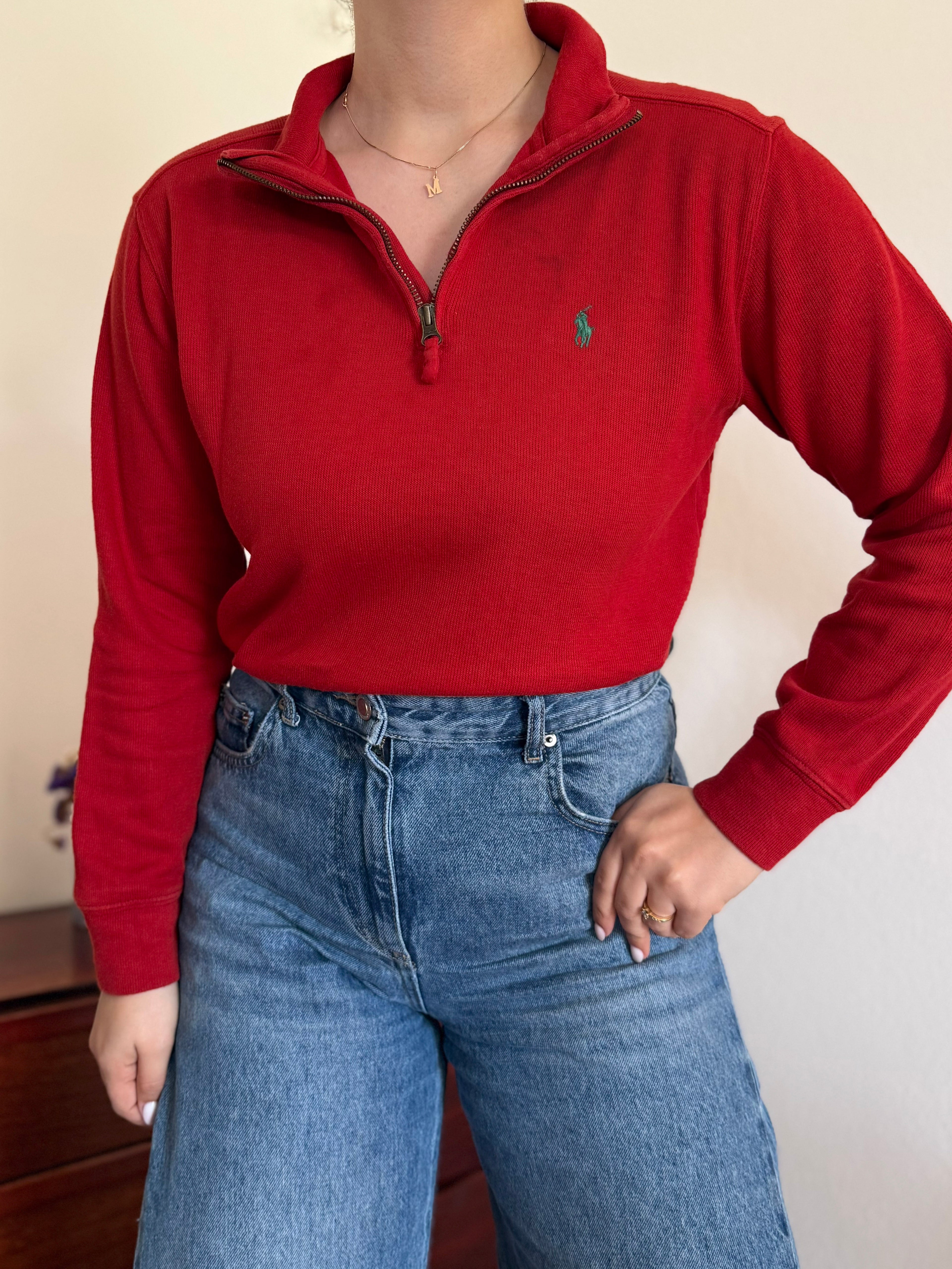 Polo Ralph Lauren 1/4 Zip Neck Sweater 100% Cotton