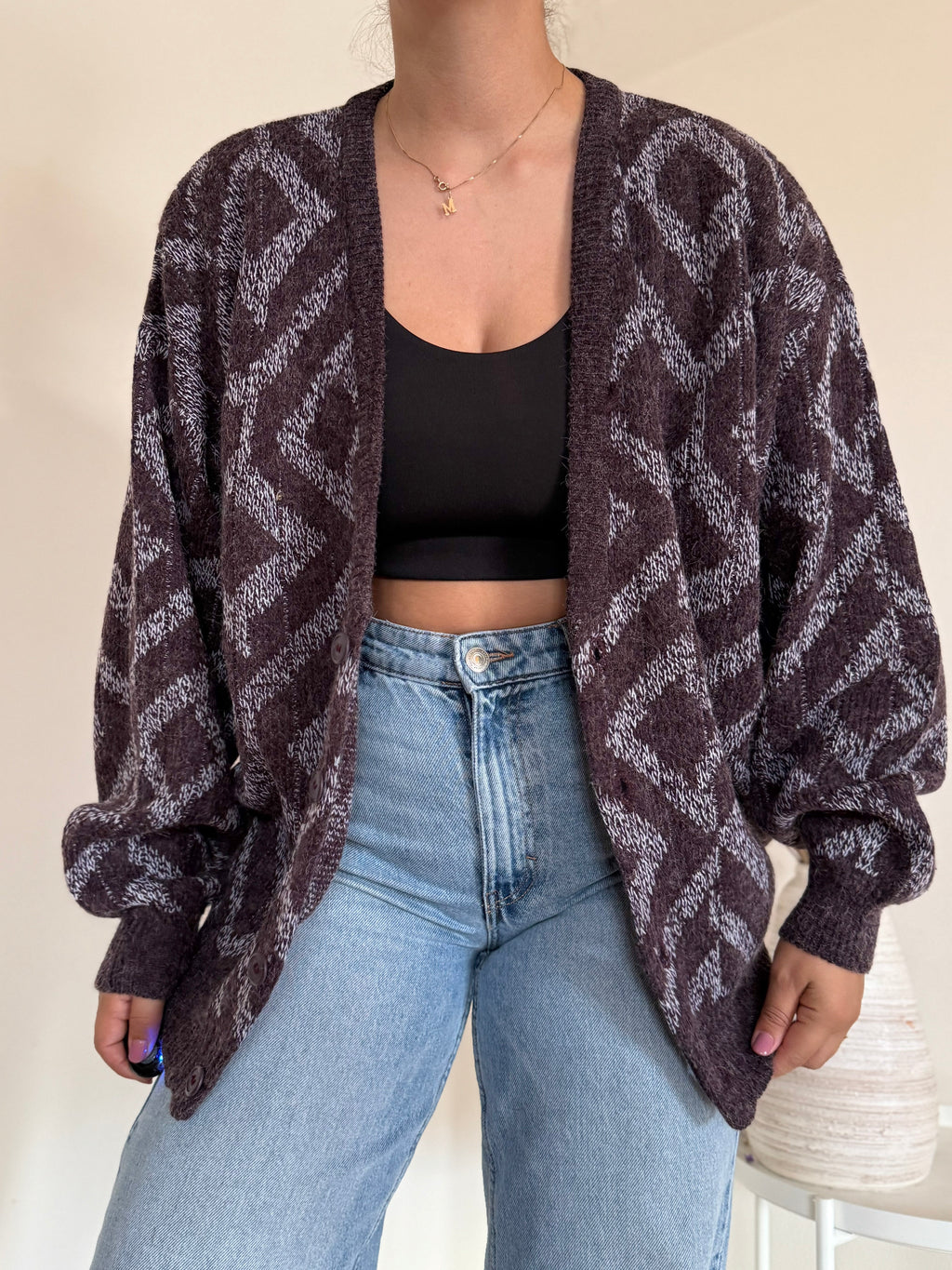 Vintage Cardigan em lã