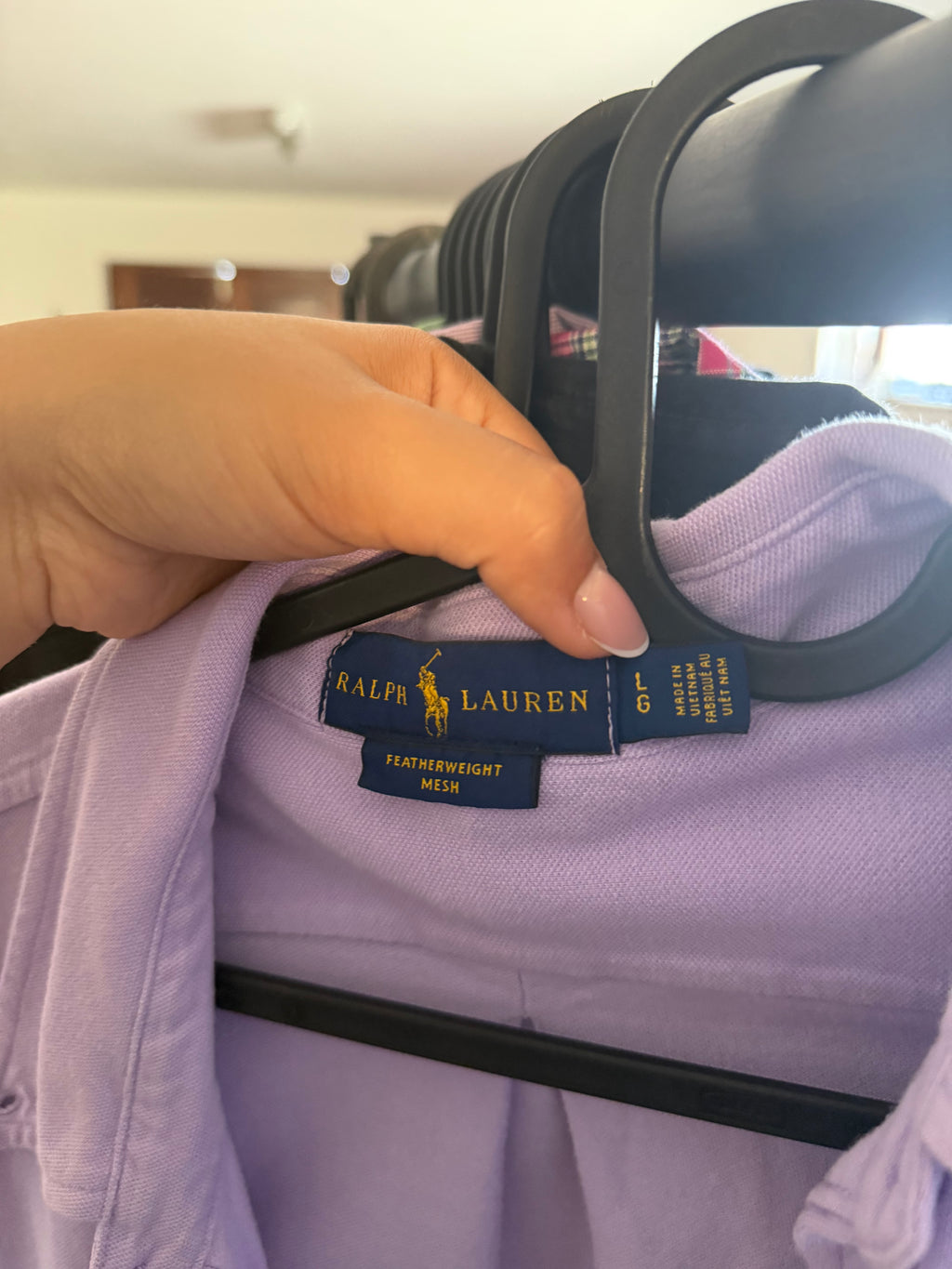 Camisa Polo Ralph Lauren Featherweight Mesh em Algodão – Lilás