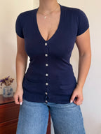 Ralph Lauren V-Neck Knit Top 100% Cotton