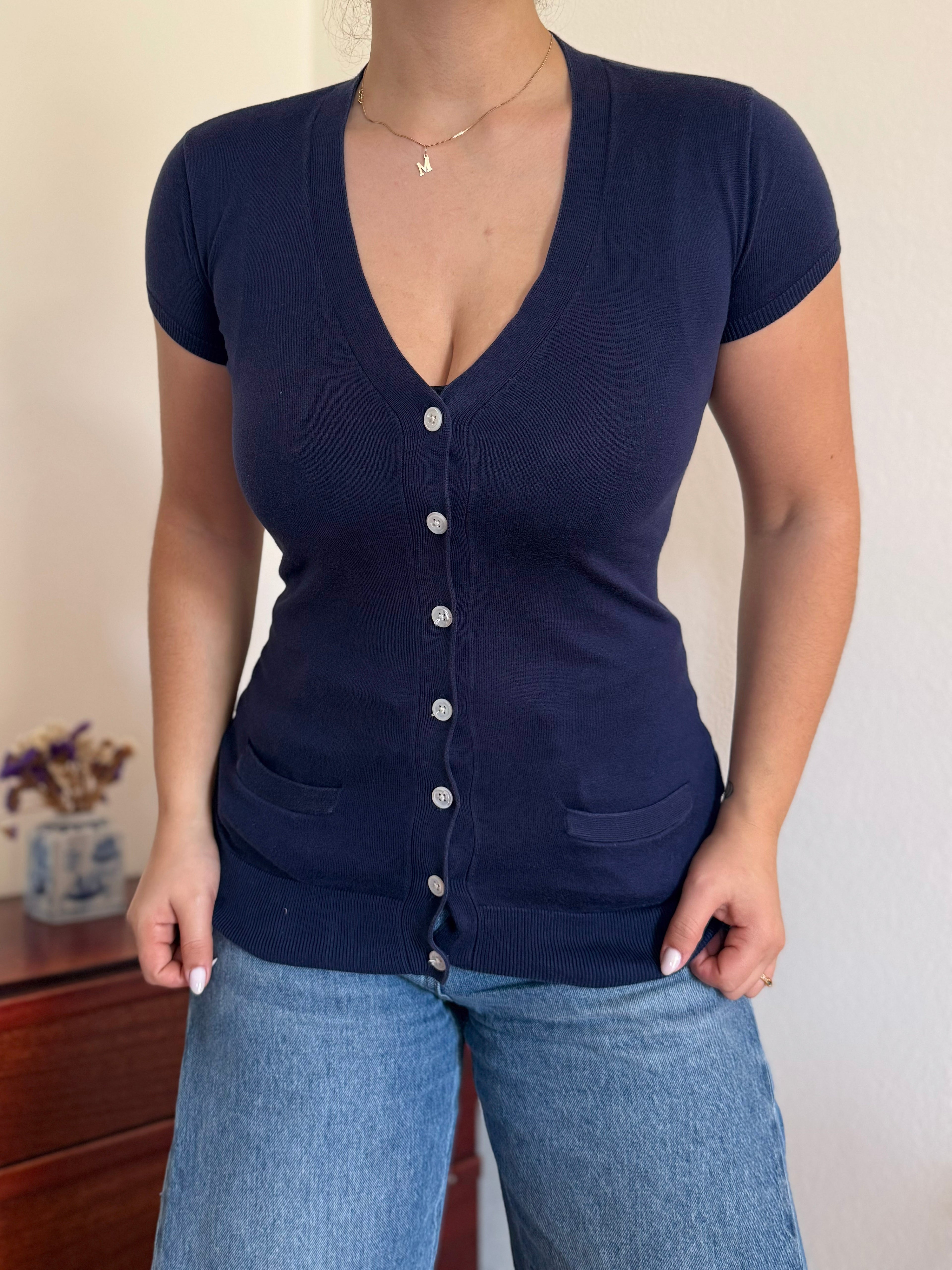 Ralph Lauren V-Neck Knit Top 100% Cotton