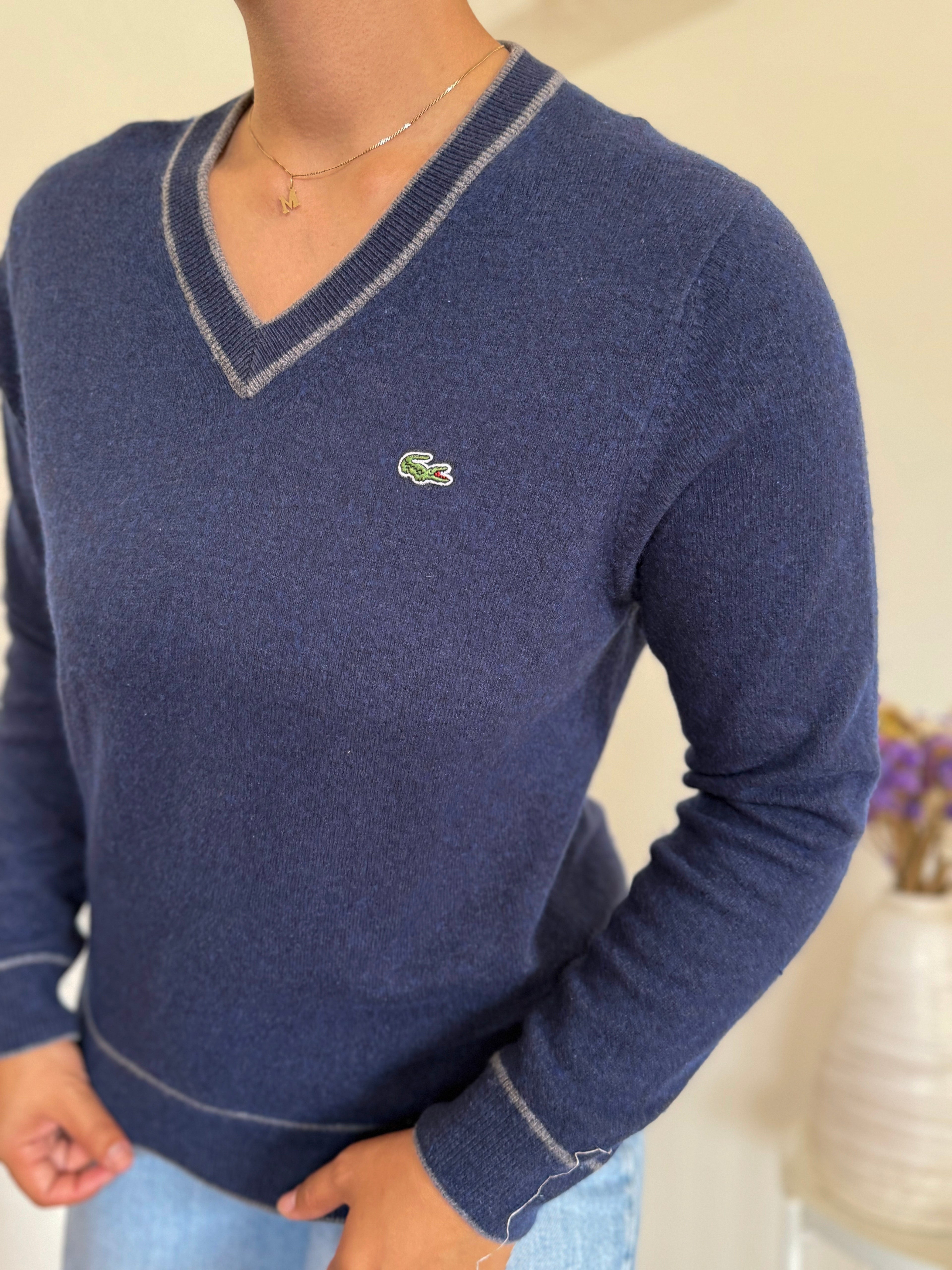 Lacoste V-Neck Knit Sweater 25% Lã