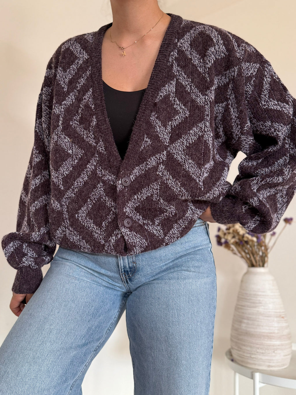 Vintage Cardigan em lã