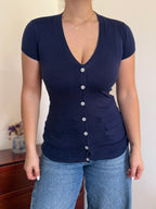 Ralph Lauren V-Neck Knit Top 100% Cotton