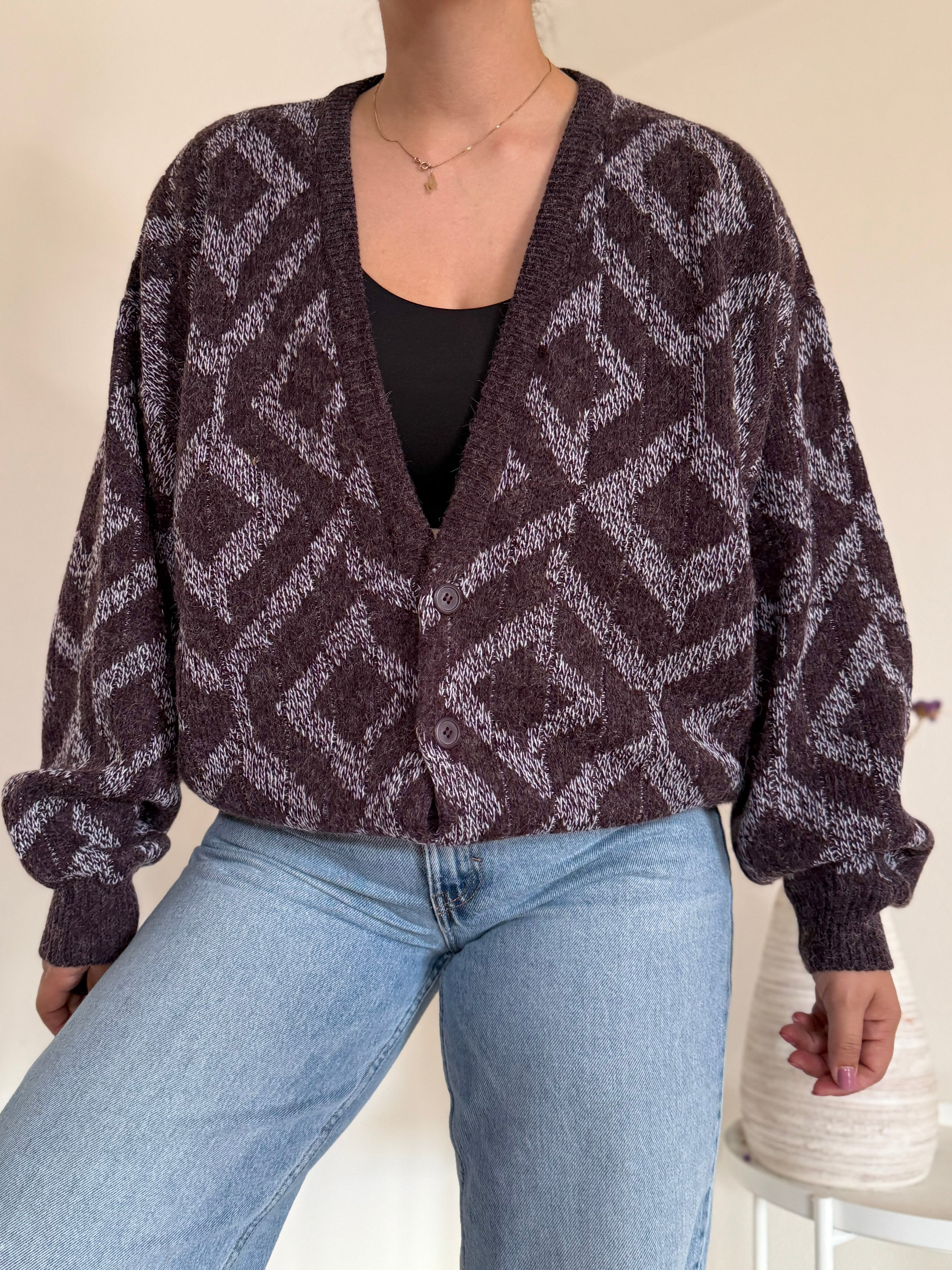 Vintage Cardigan em lã