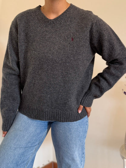 Ralph Lauren V-Neck Knit 100% Lã