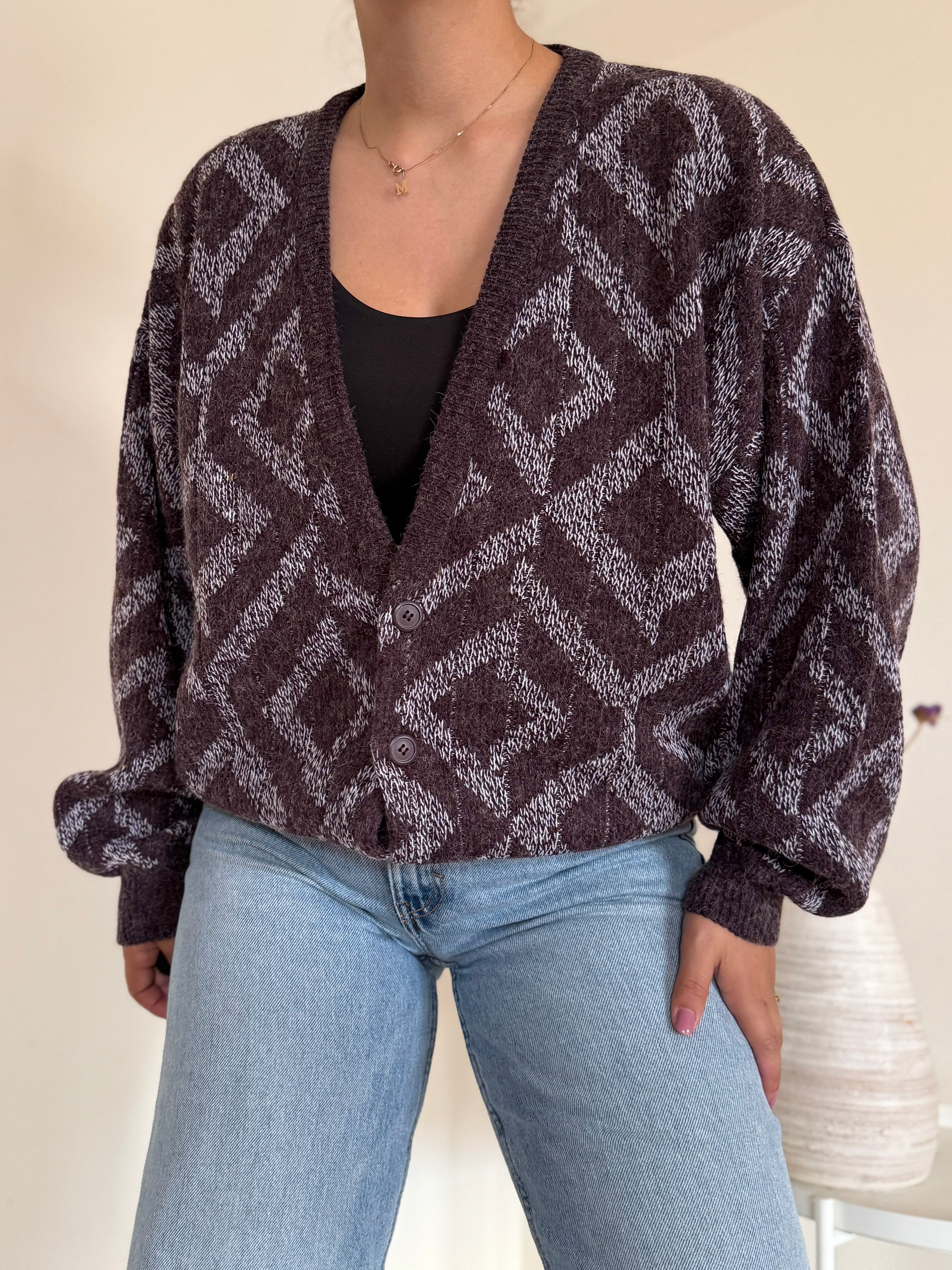 Vintage Cardigan em lã