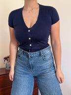 Ralph Lauren V-Neck Knit Top 100% Cotton