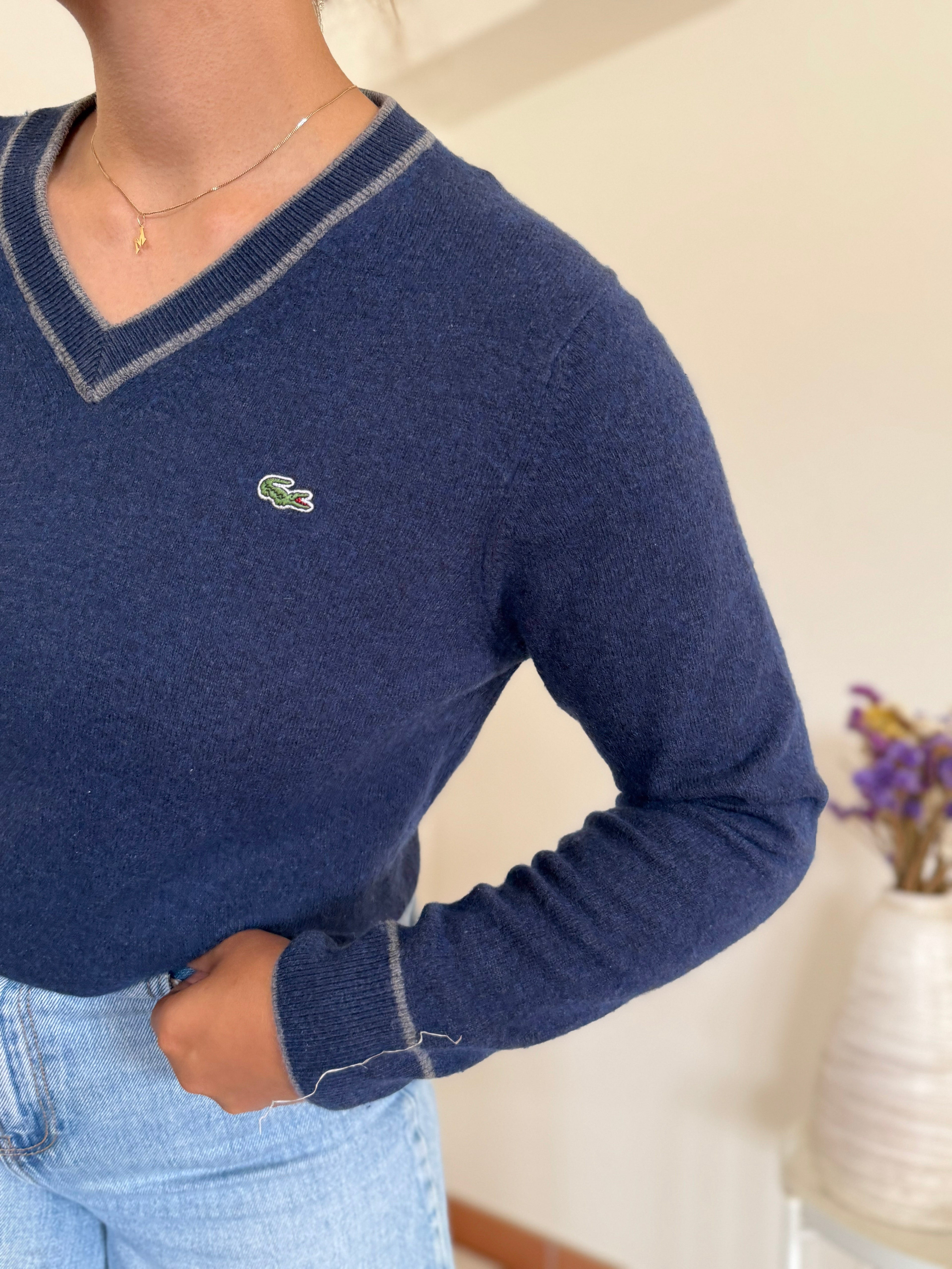 Lacoste V-Neck Knit Sweater 25% Lã