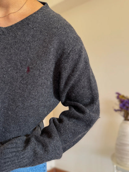 Ralph Lauren V-Neck Knit 100% Lã