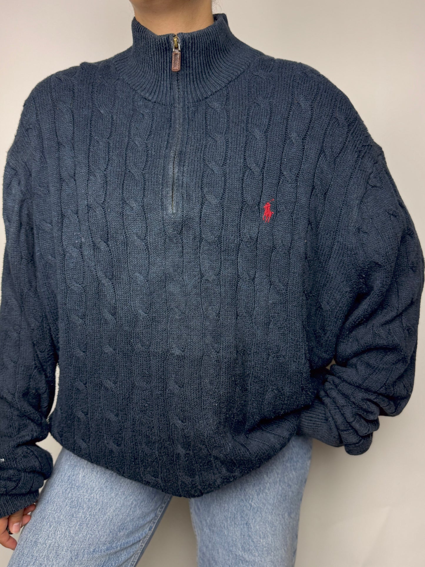 Camisola 1/4 Zip Cable Knit Ralph Lauren