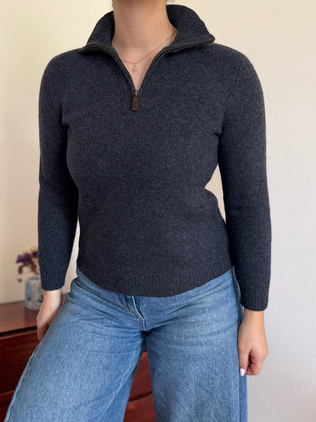 Polo Ralph Lauren 1/4 Zip Neck Sweater 100% Lambswool