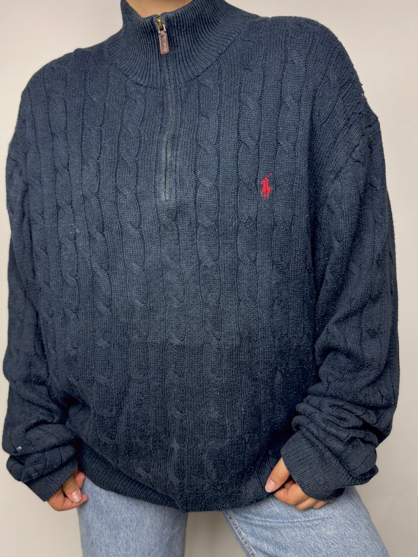 Camisola 1/4 Zip Cable Knit Ralph Lauren