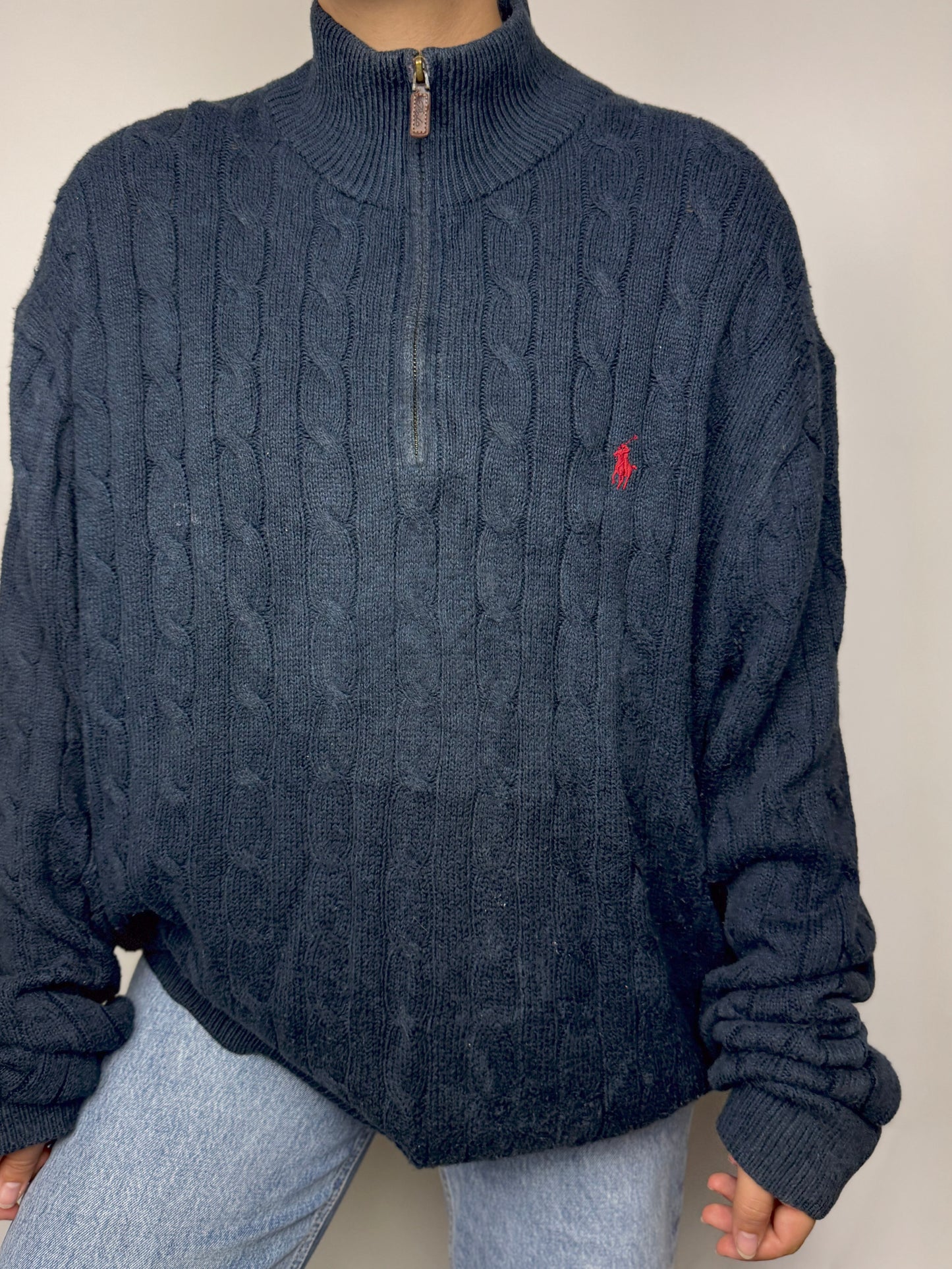 Camisola 1/4 Zip Cable Knit Ralph Lauren