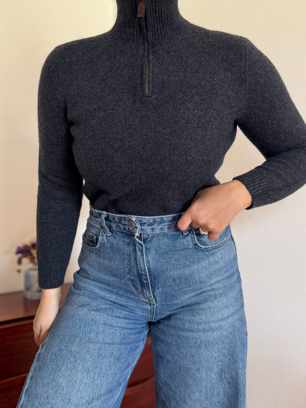 Polo Ralph Lauren 1/4 Zip Neck Sweater 100% Lambswool