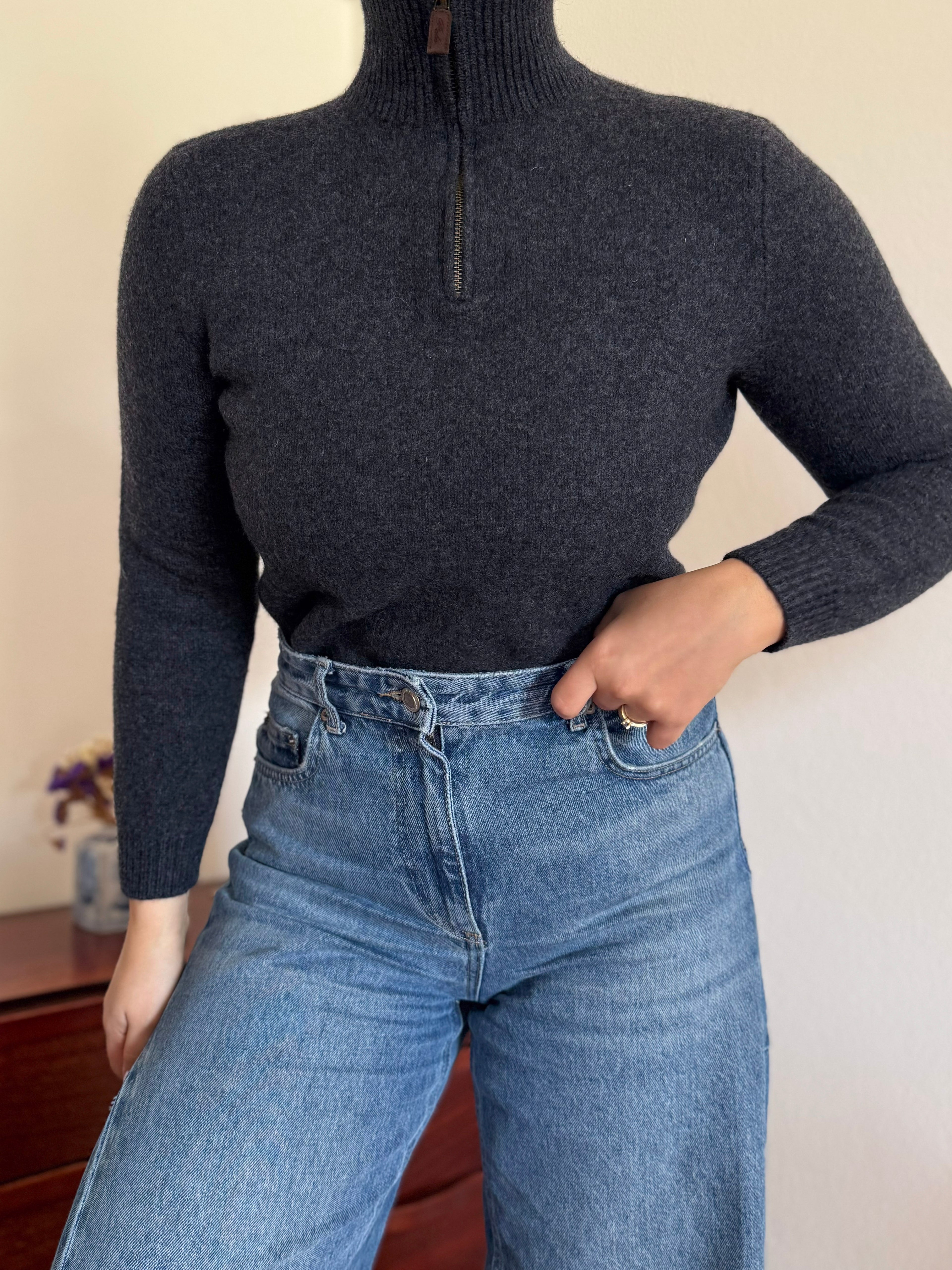 Polo Ralph Lauren 1/4 Zip Neck Sweater 100% Lambswool