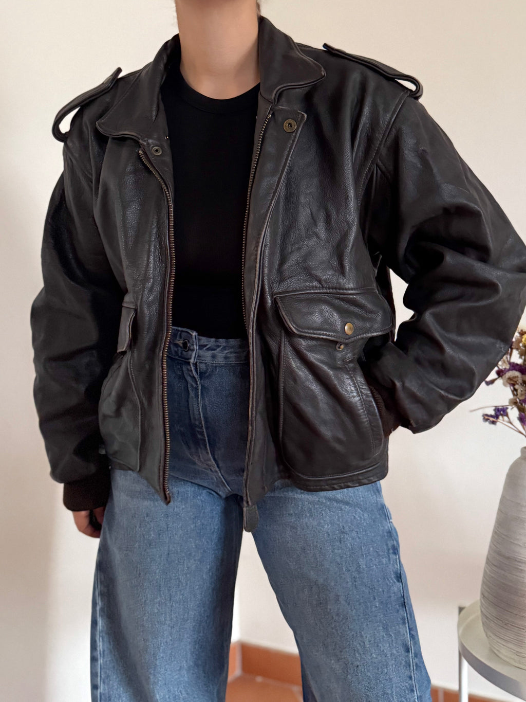 Vintage Biker Leather Jacket