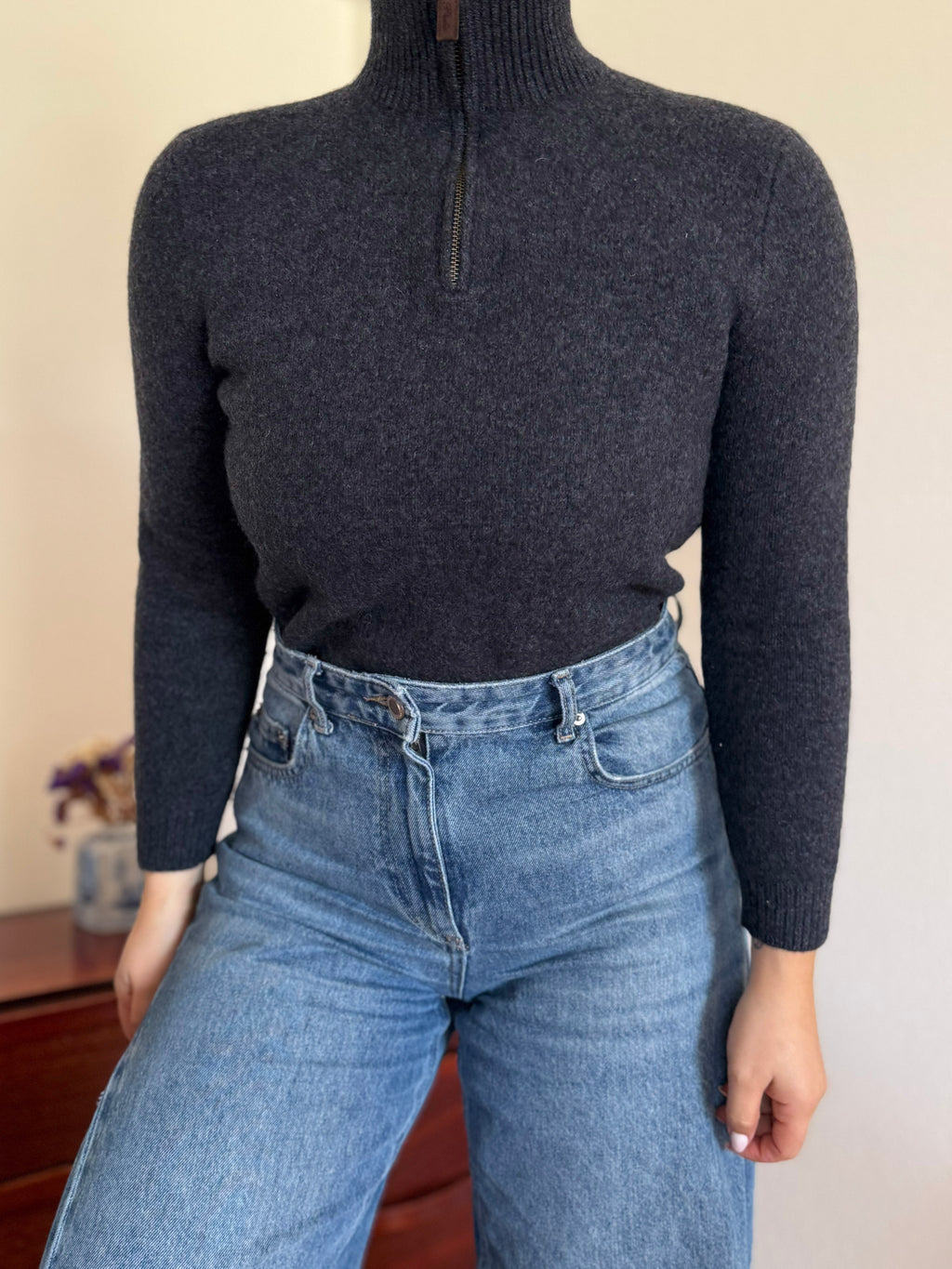 Polo Ralph Lauren 1/4 Zip Neck Sweater 100% Lambswool