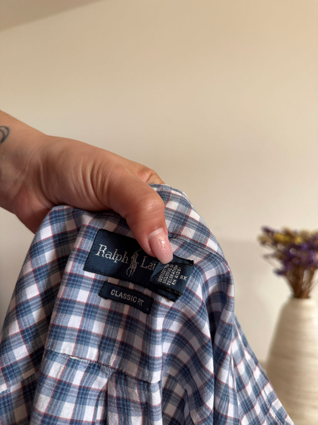 Ralph Lauren Shirt Plaid 100% Cotton