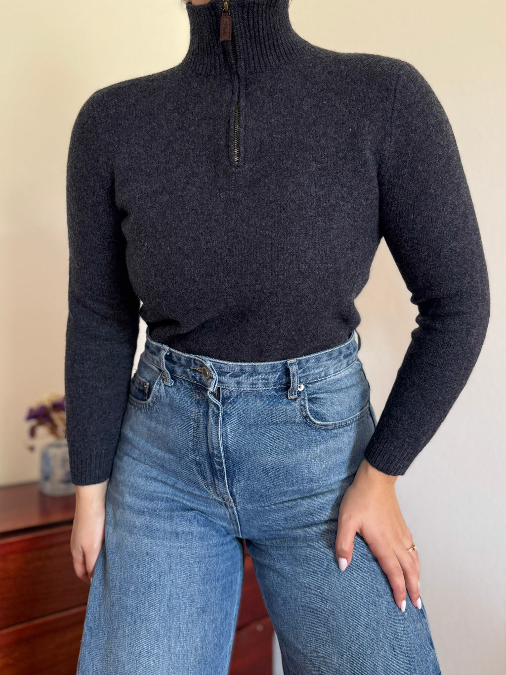 Polo Ralph Lauren 1/4 Zip Neck Sweater 100% Lambswool