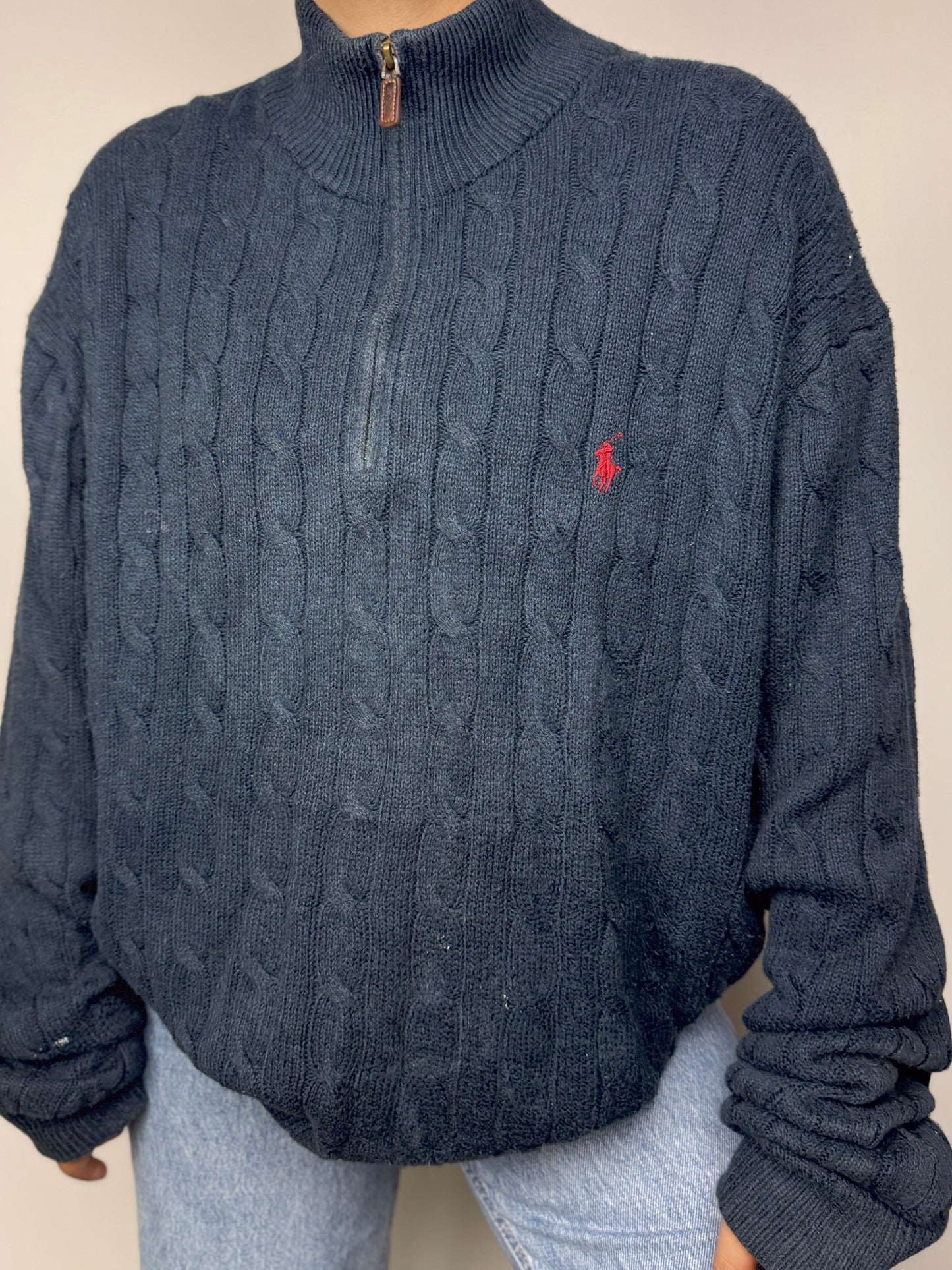 Camisola 1/4 Zip Cable Knit Ralph Lauren