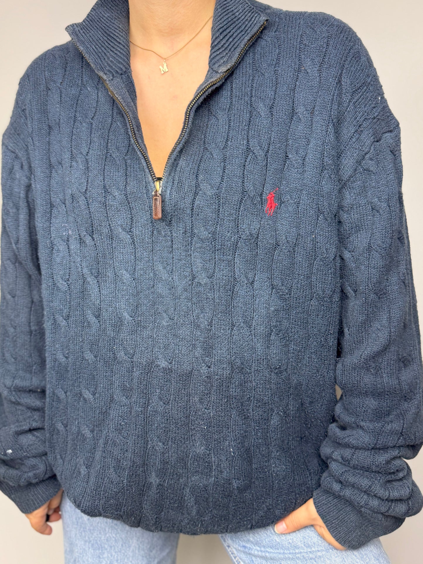 Camisola 1/4 Zip Cable Knit Ralph Lauren