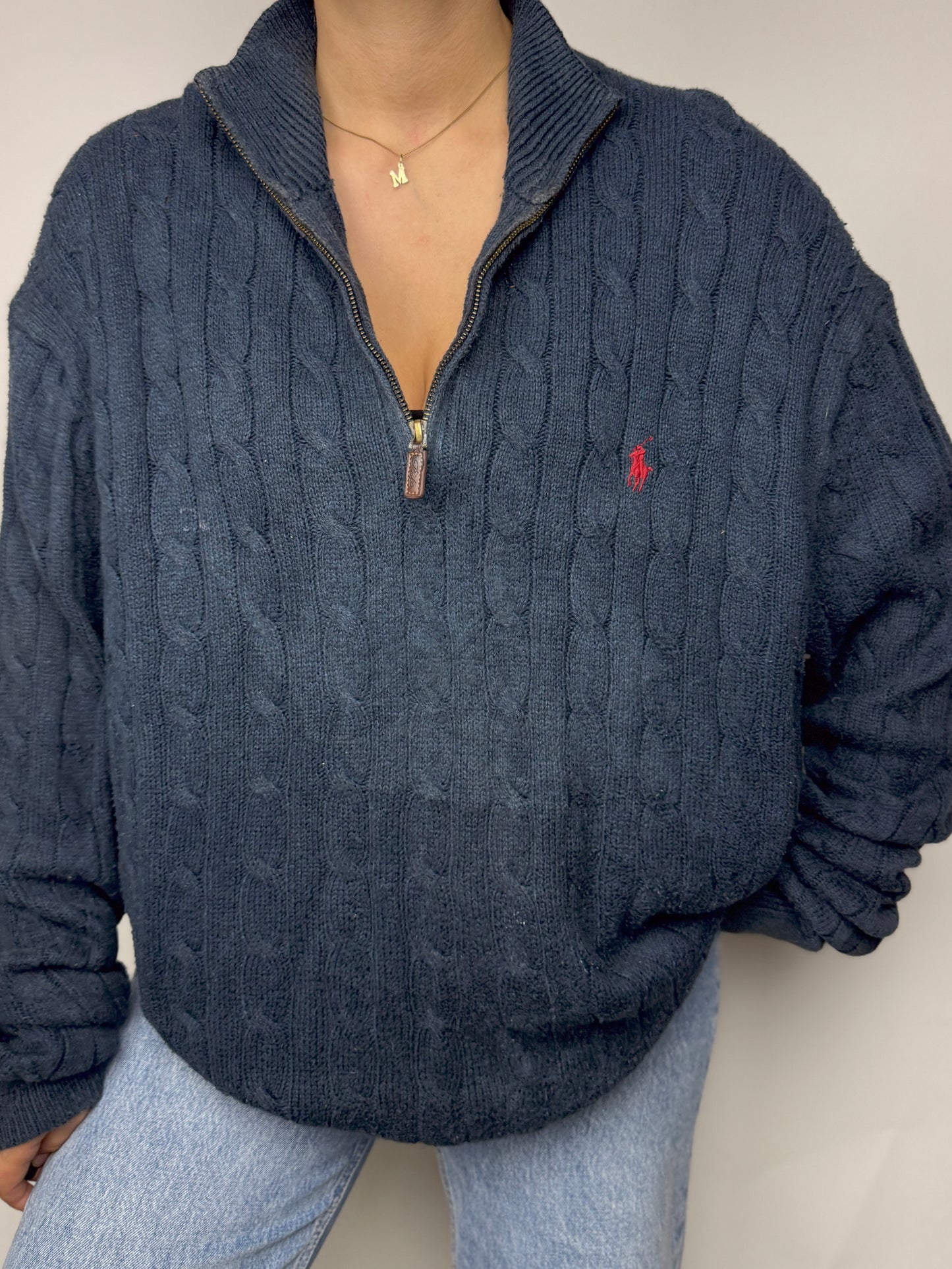 Camisola 1/4 Zip Cable Knit Ralph Lauren