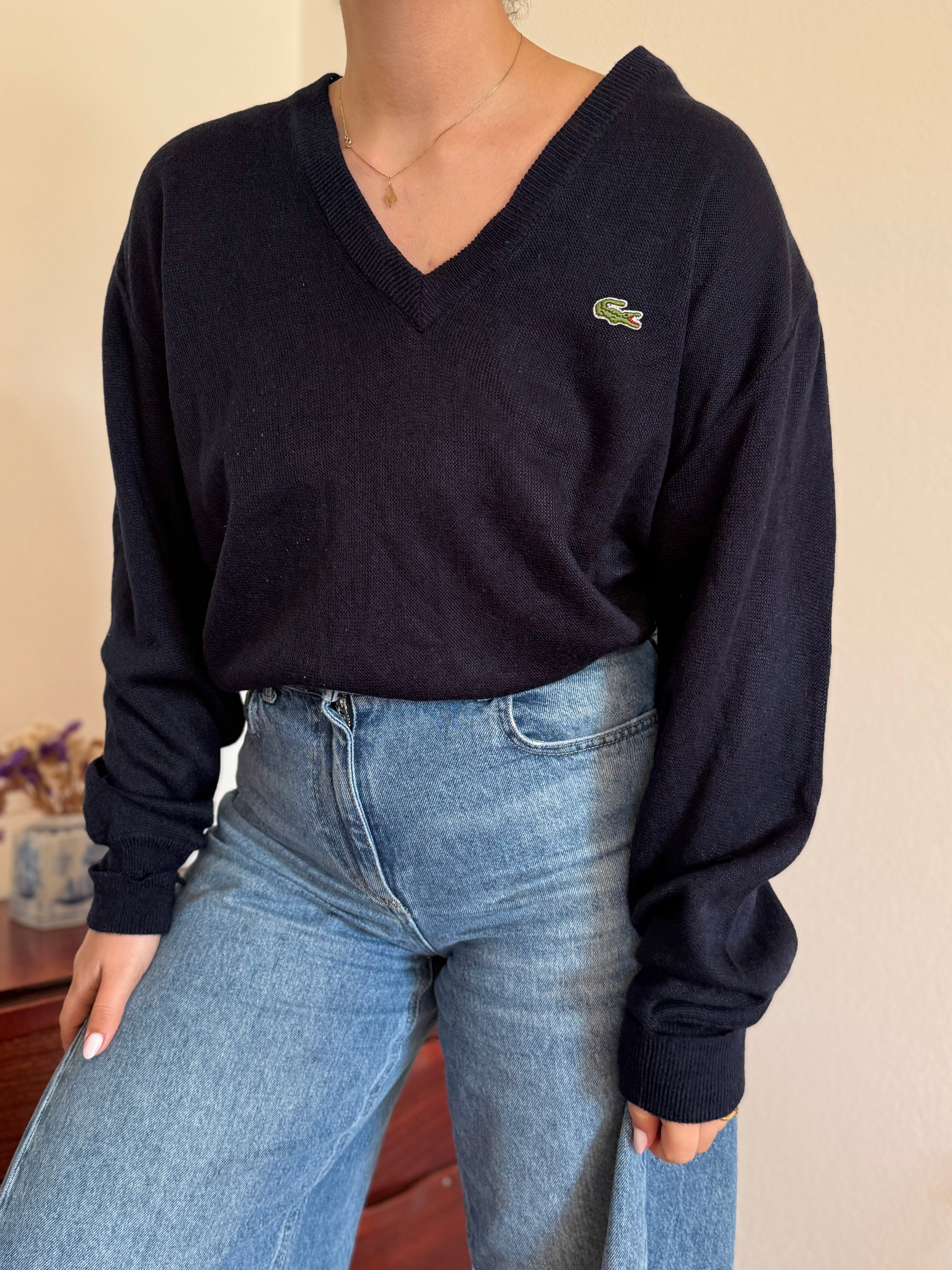 Lacoste V-Neck Knit Sweater 100% Acrylic