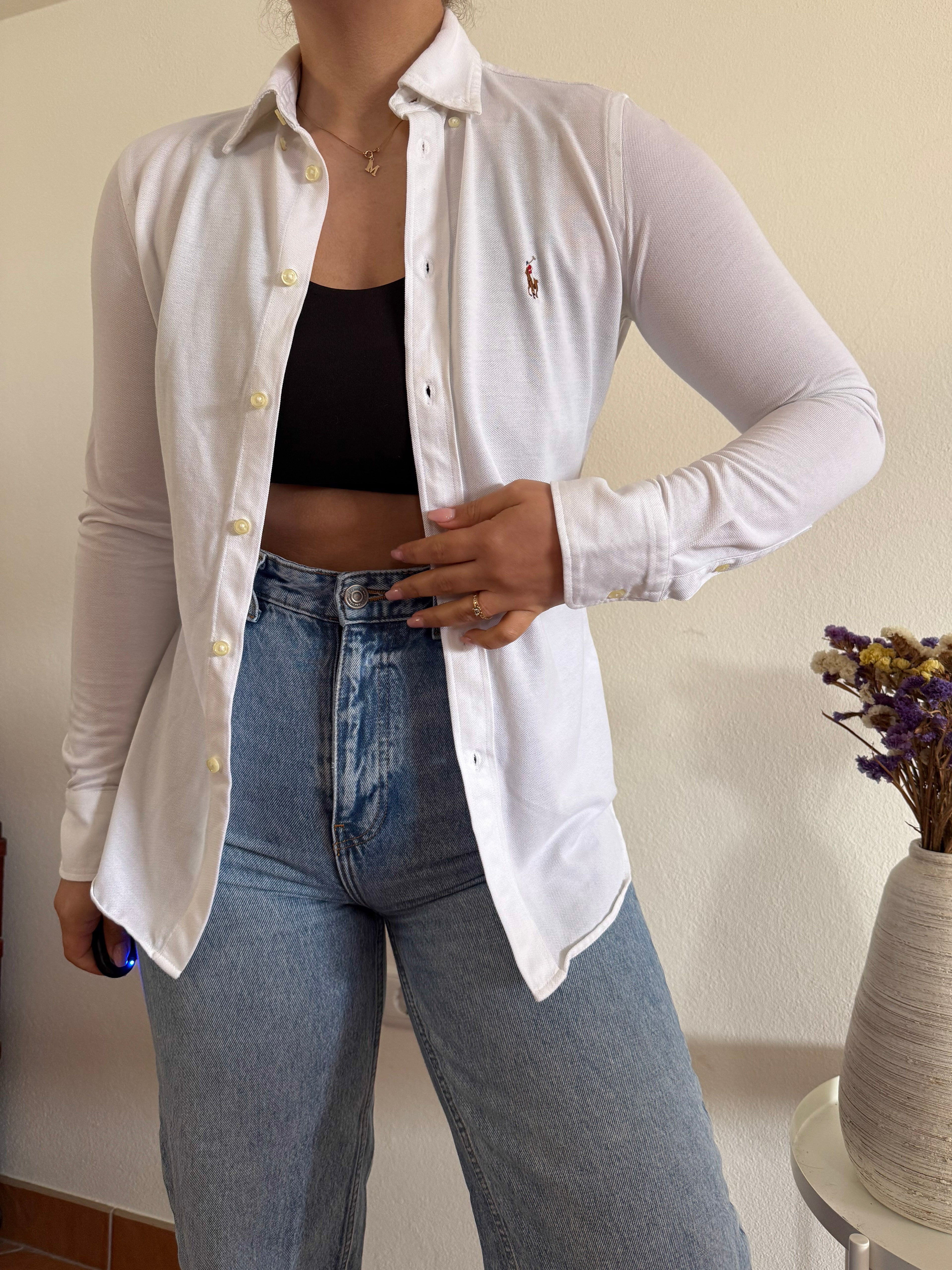 Ralph Lauren Shirt Plain White 100% Cotton