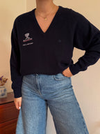 Burberry V-Neck Knit Sweater 65% Lambswool 10% Angora 25% Poliamida