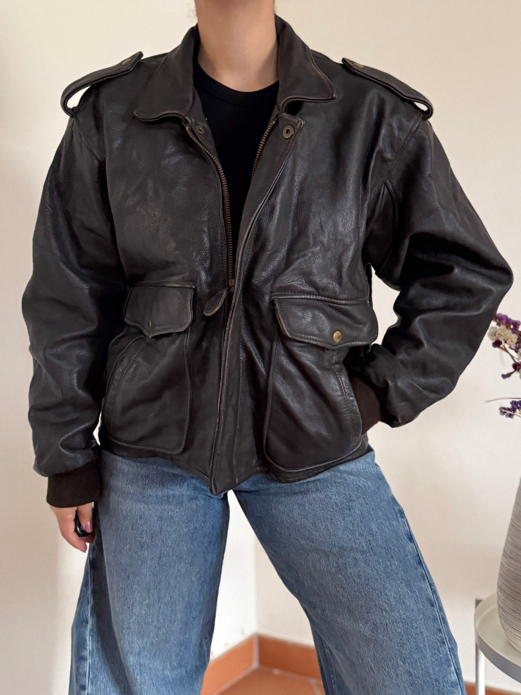 Vintage Biker Leather Jacket