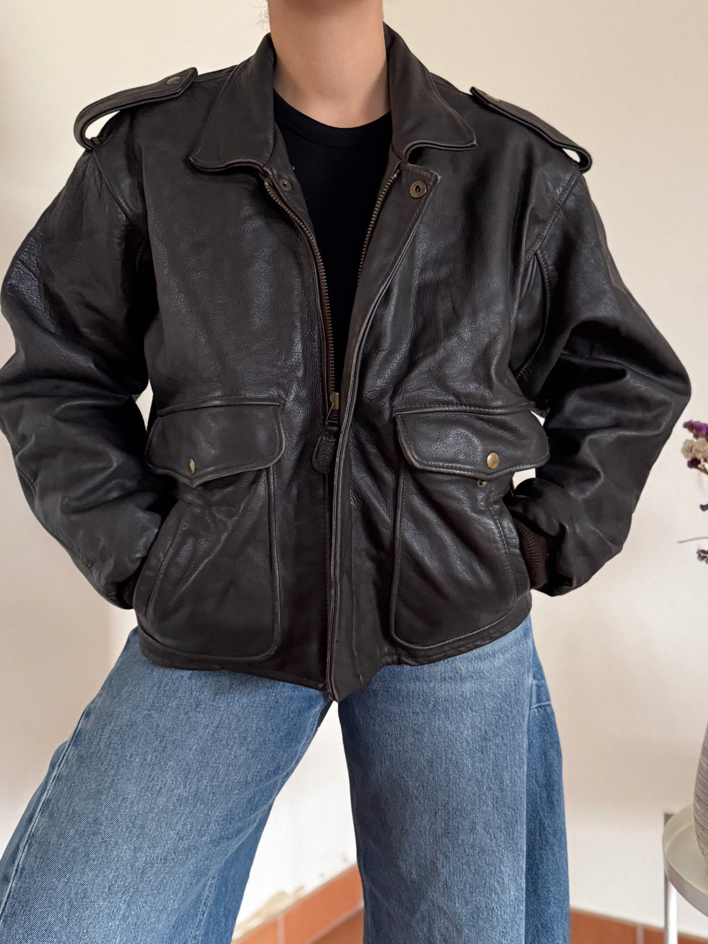 Vintage Biker Leather Jacket