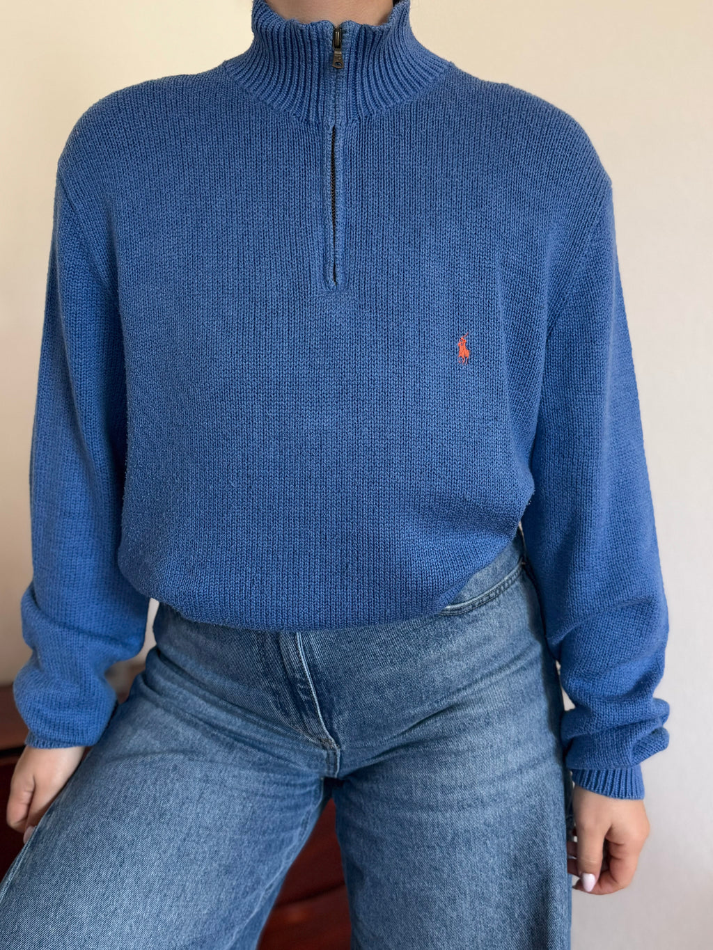 Polo Ralph Lauren 1/4 Zip Neck Sweater 100% Cotton