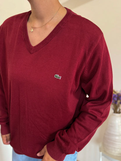 Lacoste V-Neck Sweater 100% Algodão
