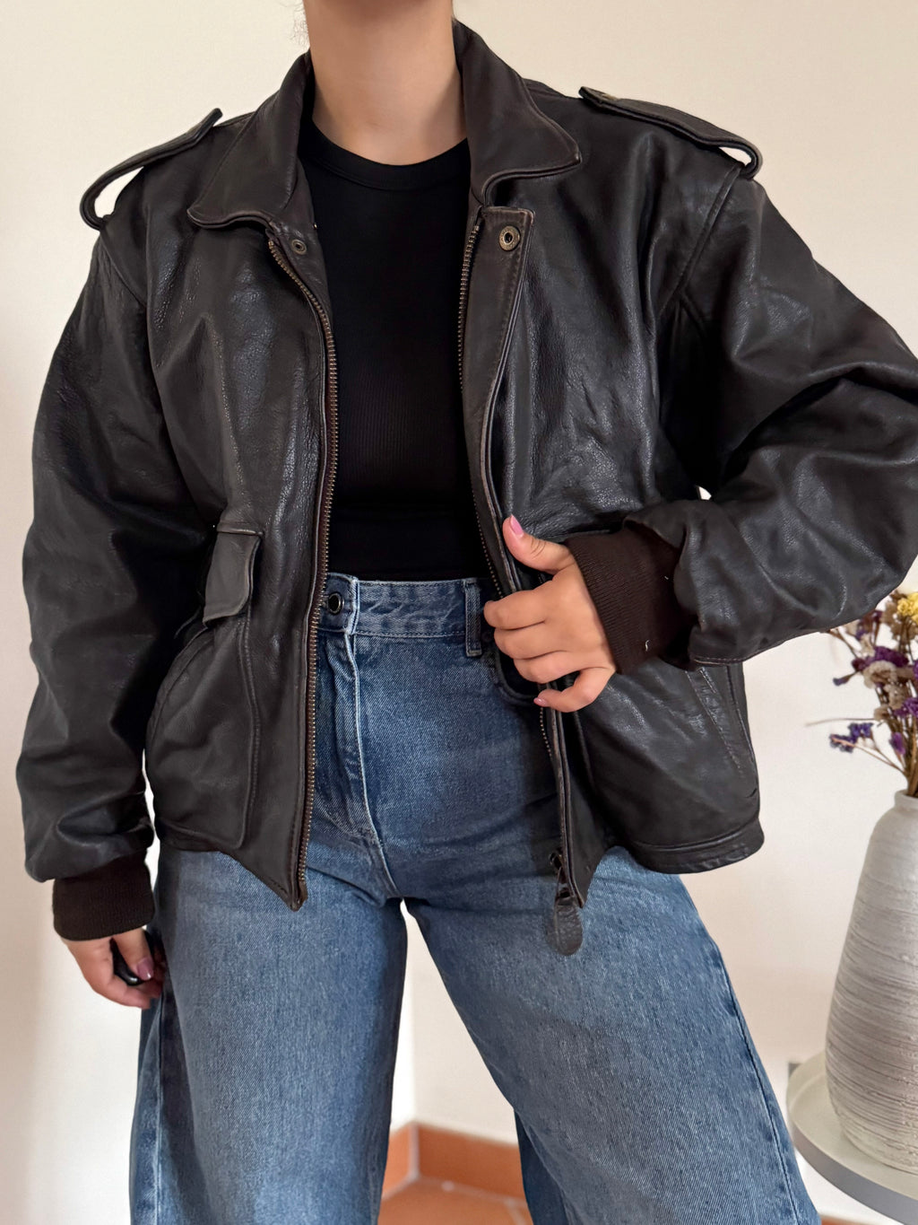 Vintage Biker Leather Jacket