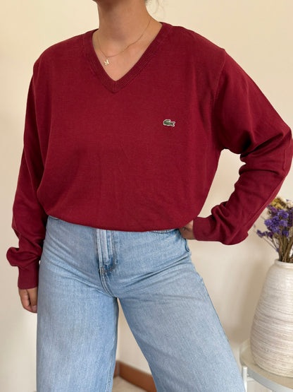Lacoste V-Neck Sweater 100% Algodão