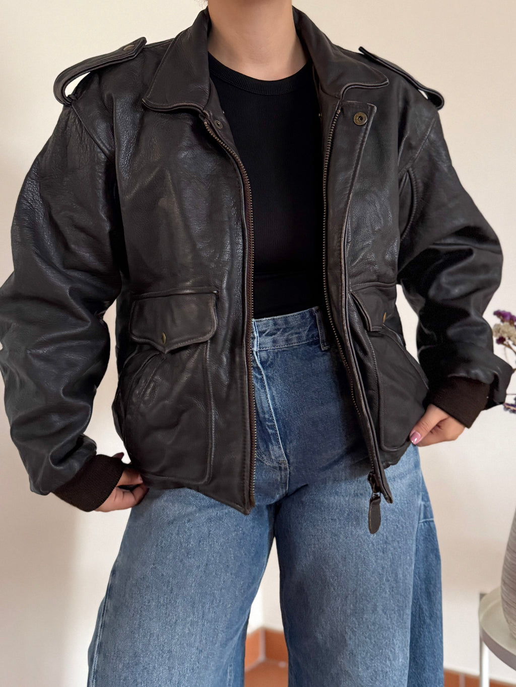 Vintage Biker Leather Jacket